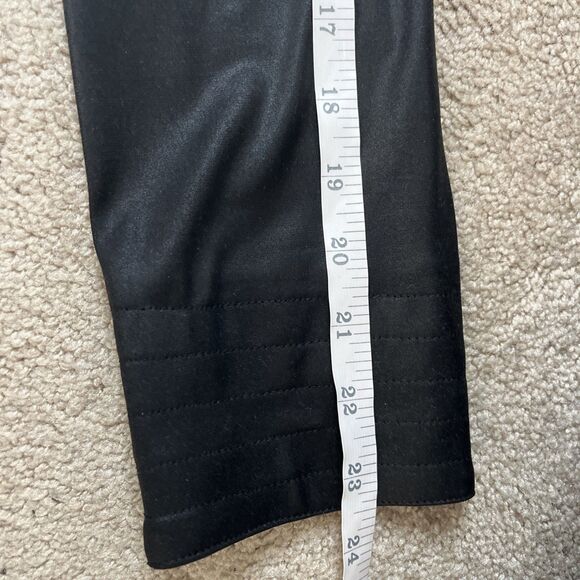 Clara Sun Woo Liquid Leather Jacket Womens Large Vegan Black Button Stretch Moto - Picture 6 of 7